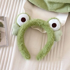 Ободок для волос "Frog and hearts" зеленый