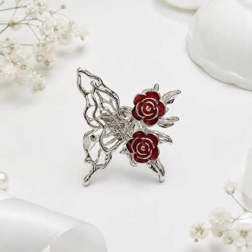 Кольцо "Butterfly in Thorns" red, 1шт