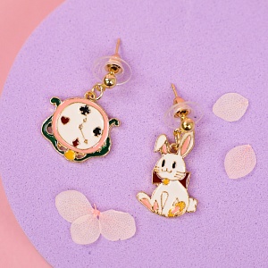 Серьги "Alice clock" 