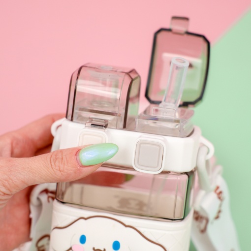 Бутылочка двойная, с трубочкой "My Mld" Корица, белый, 520мл оптом