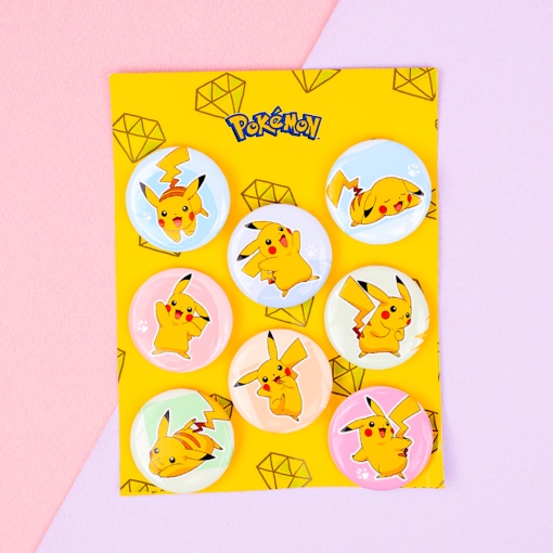 Набор круглых значков "Пика-Пика" 32 мм (8шт)