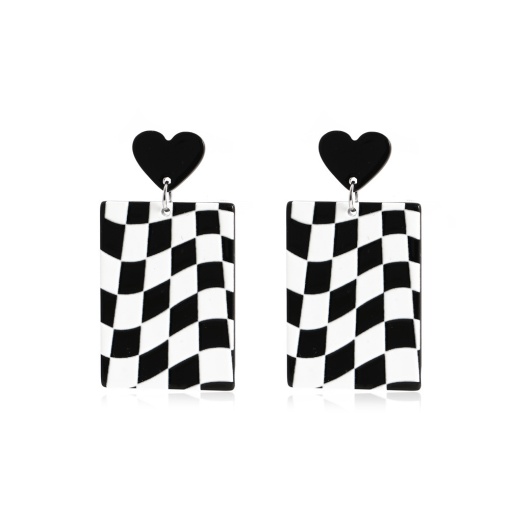 Серьги-гвоздики "Chess Board" №1