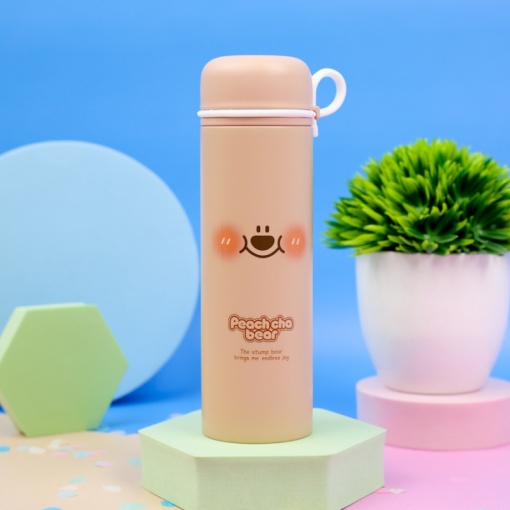Термос "Peach cha bear" №8399 бежевый, 280 мл. оптом