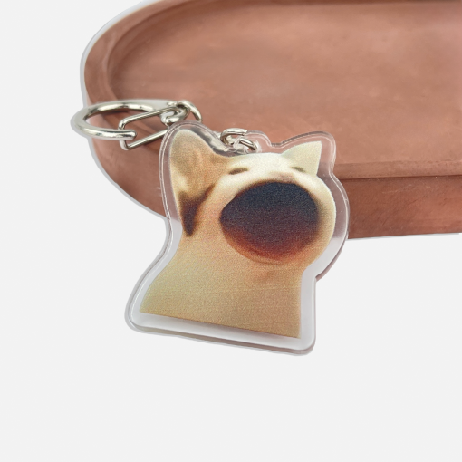 Брелок акриловый "Mur cat" котик с открытым ртом