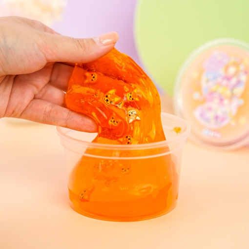 Слайм "Kawaii" полупрозрачный (оранжевый), с наполнителем + корги, 200 гр. STORIZ