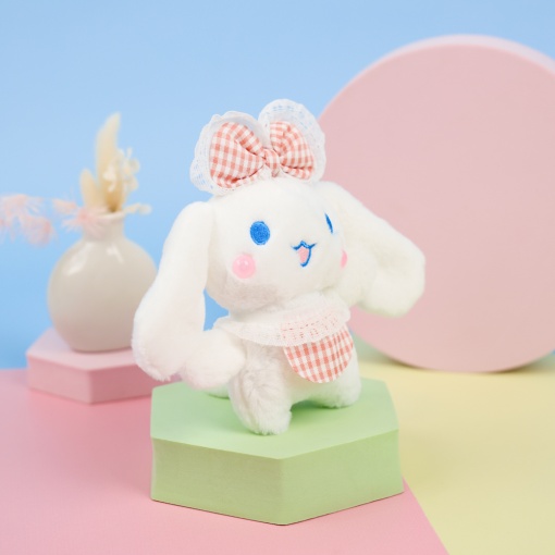 Мягкий брелок "Cinnamon" розово-красный бантик, 12см