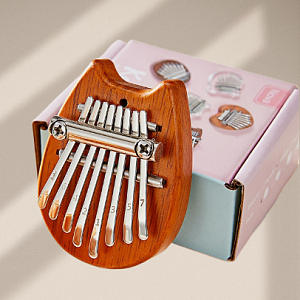 Калимба "Cat small" с ремешком, коричневый