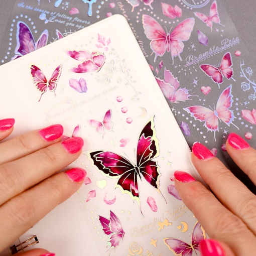 Набор наклеек "Butterfly Molt" розовый, 3 листа