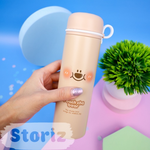 Термос "Peach cha bear" №8399 бежевый, 280 мл. оптом