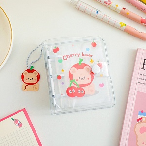 Альбом для карточек "Cherry Bear" красный 10,7х9,2см