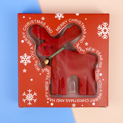 Свеча-арома "НГ Олень" красный 9см оптом