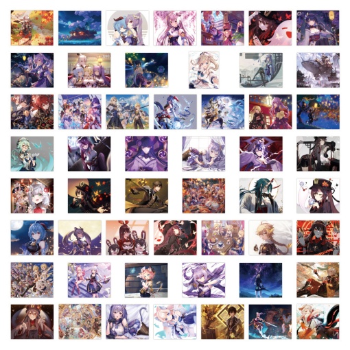 Наклейки для стикер бомбинга "Genshin Impact" C, 60 шт.