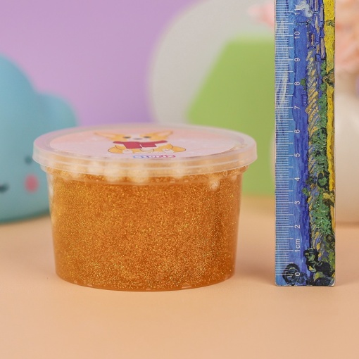 Слайм "Corgi" золотистые блёстки + шарики, 150 гр. STORIZ