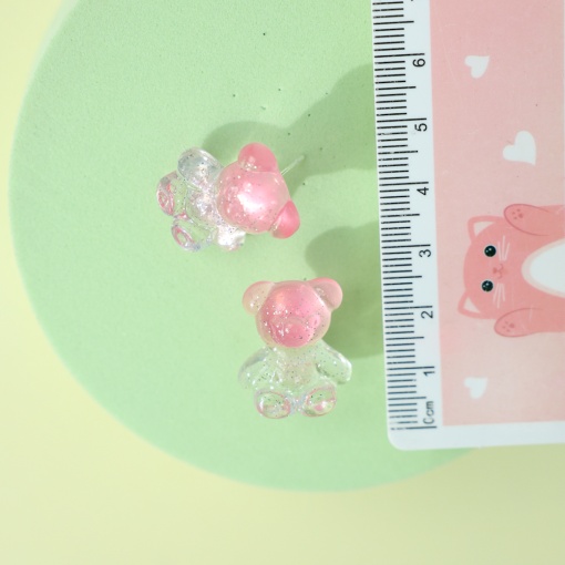 Серьги "Marmalade Bears", прозрачно-розовый