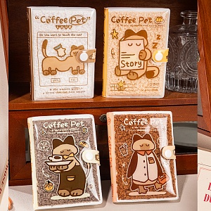 Набор блокнотов "Coffee Pet" котик, в ассортименте 4шт