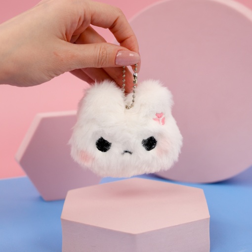 Мягкий брелок "Кролик" недовольный, 7см