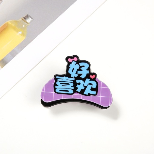 Заколка-крабик "Комикс" фиолетовый