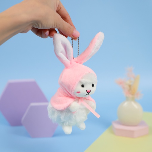 Мягкий брелок "Овечка в шапочке" зайка, 14 см