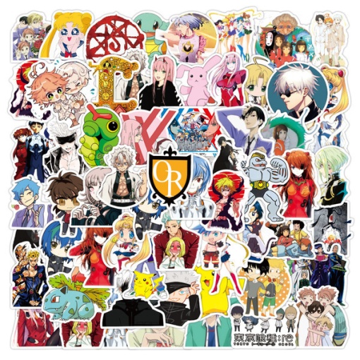 Наклейки для стикер бомбинга "Смешанная анимация" (50 шт)