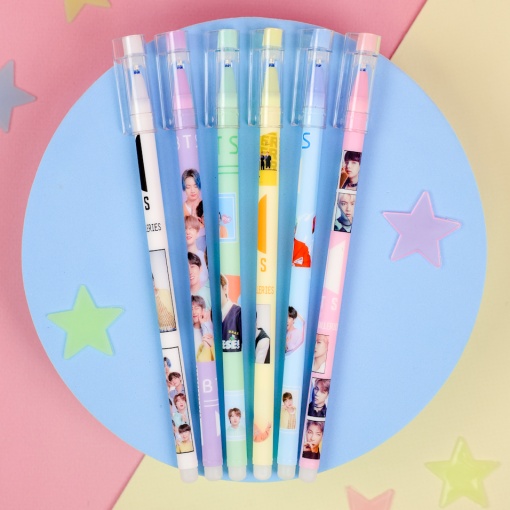 Ручка со стирающимися чернилами и стирашка "K-pop" BTS №21027 (синий)
