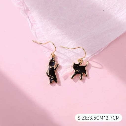Серьги "Черный кот"
