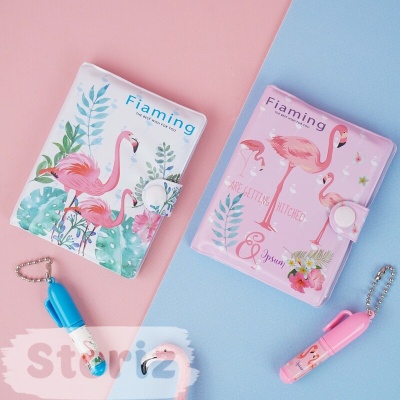 Мини-блокнот с ручкой "Фламинго"