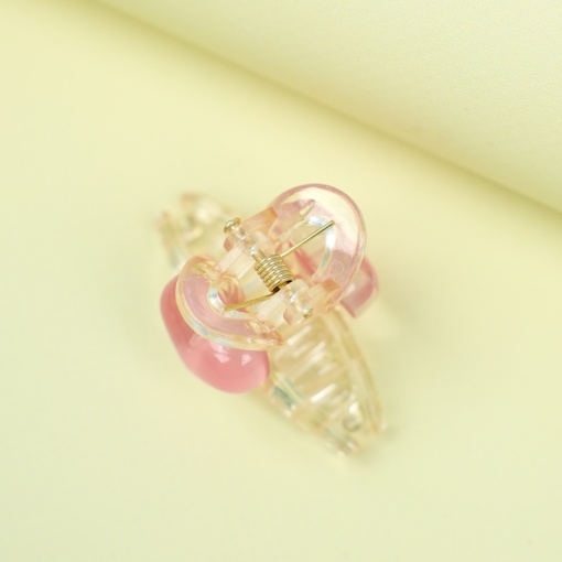 Заколка-крабик для волос "Heart", прозрачный