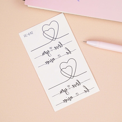 Временная татуировка "Love in hearts" RC-642, 105×60 мм