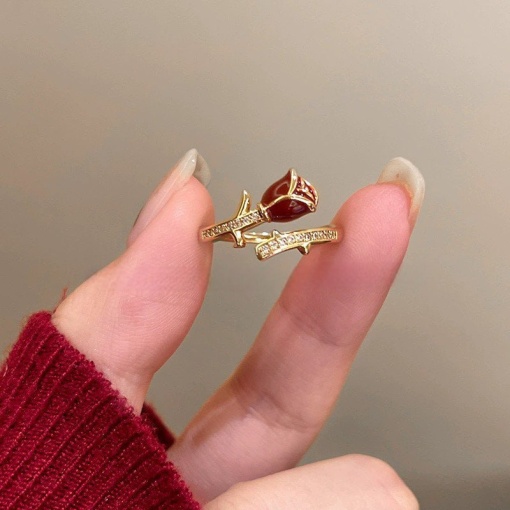 Кольцо "Shiny rose" красный