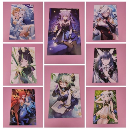 Набор постеров "Genshin Impact" 8 шт, 42х29см (№ 06) оптом