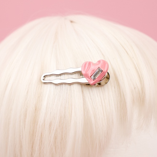Заколка для волос "Wavy heart", розовый