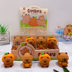 Набор точилок "Капибара" мандаринки №8181, в ассортименте 24шт