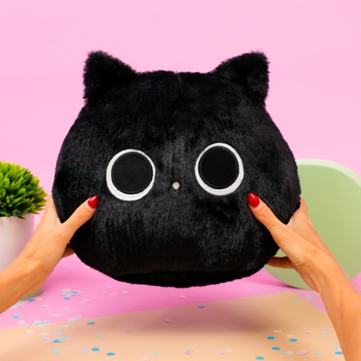 Мягкая игрушка-подушка "Кот" черный, 30 см