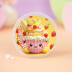 Слайм "Cupcake" желтый, с дек. наполнителем сладости, 180 гр. STORIZ