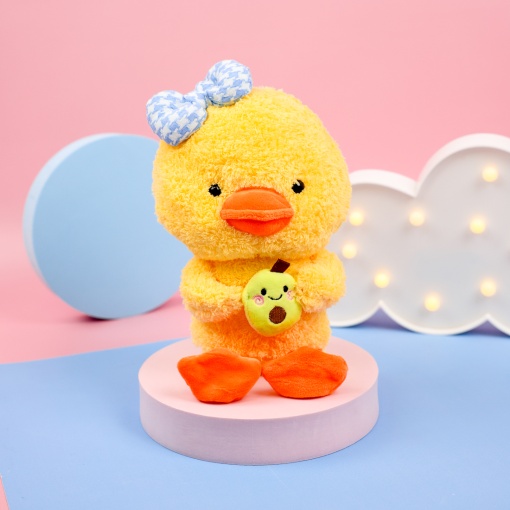 Мягкая игрушка "Утка с авокадо" 25см