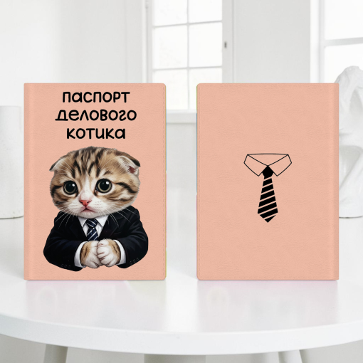 Обложка на паспорт "Business Cat" STORIZ