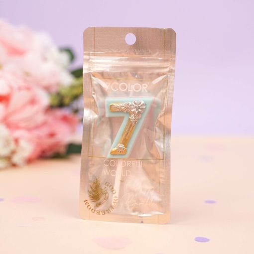 Свеча-цифра для торта "Patterned Mint", 7 оптом