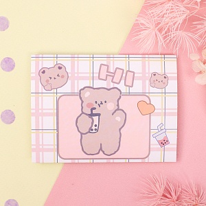 Конверт-открытка "Bear" №03, розовый