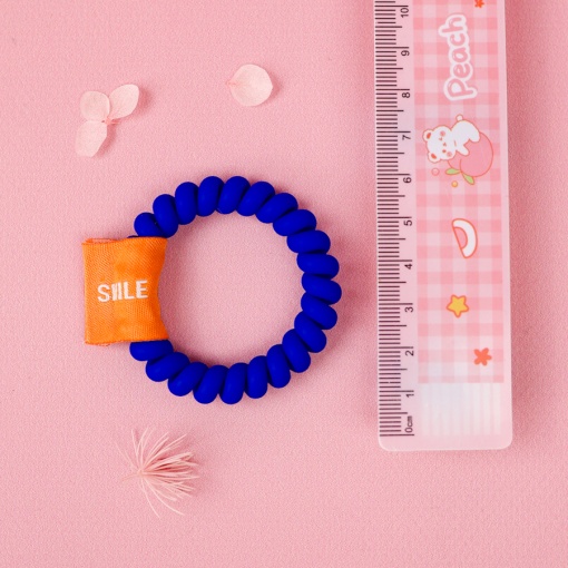 Резинка для волос "Пружинка Смайлик" синий