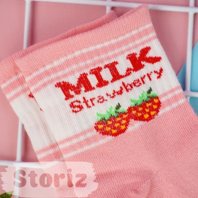 Носочки "Milk Strawberry" light розовый 36-39р.