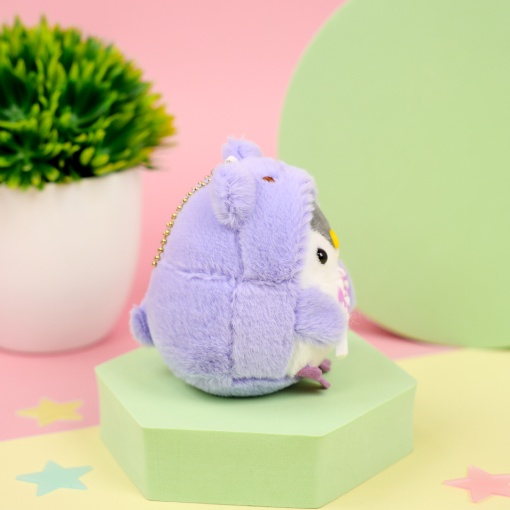 Брелок мягкий "Пингвин в костюме" фиолетовый 10 см