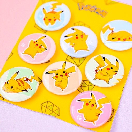 Набор круглых значков "Пика-Пика" 32 мм (8шт)