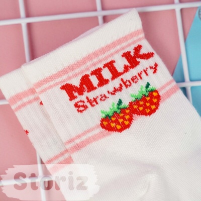 Носочки "Milk Strawberry" light белый 36-39р.