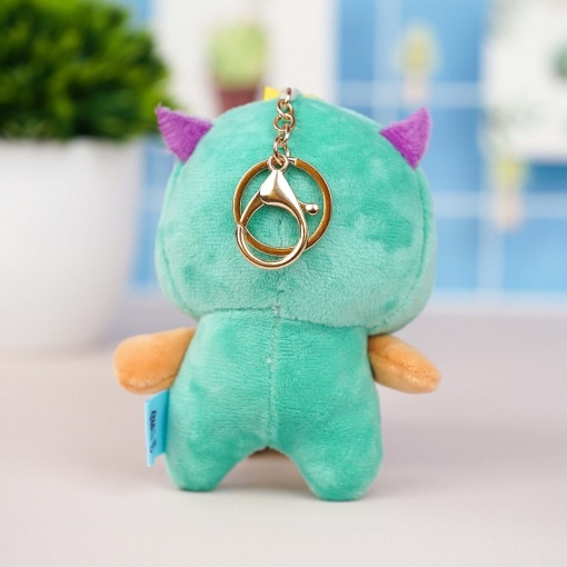 Брелок мягкий "Корги в шапочке" зеленый 13 см