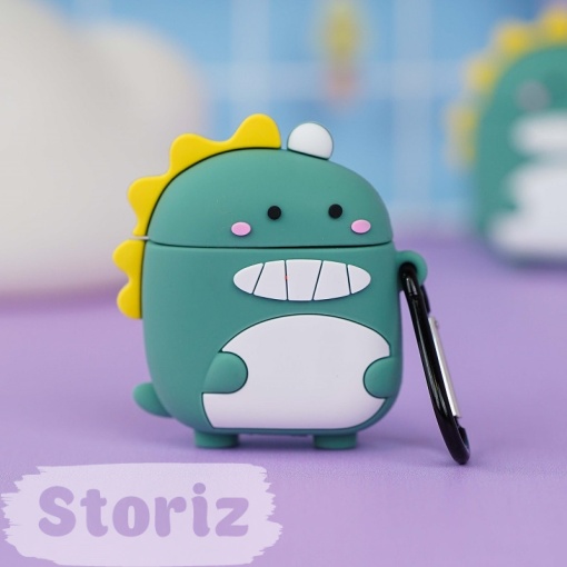 Чехол для AirPods1/2 "Динозавр" зеленый