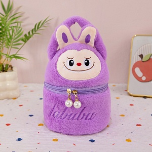Сумочка плюшевая "Pouch" Labubu, фиолетовый оптом со склада в Москве