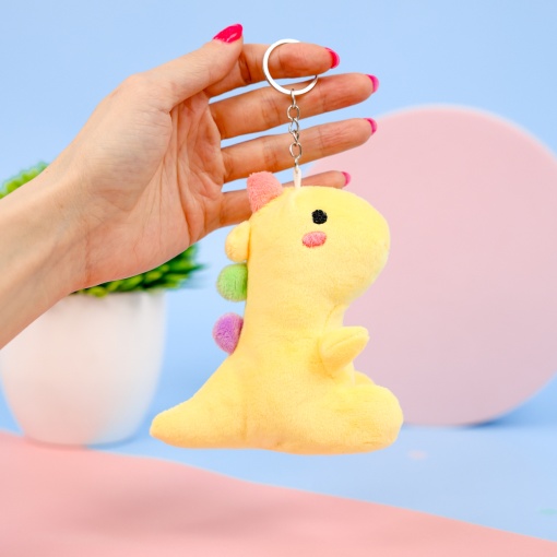 Мягкий брелок "Динозавр" желтый, 12 см