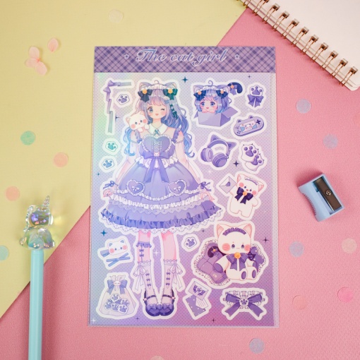 Набор наклеек "Cat Girl" 