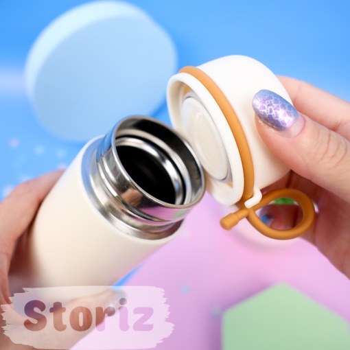 Термос "Peach cha bear" №8399 молочный, 280 мл. оптом