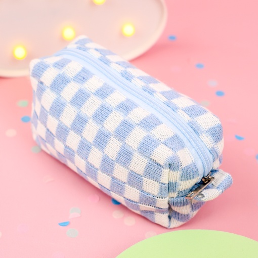 Пенал "Chess" плетёный 17х9х7см, голубой 